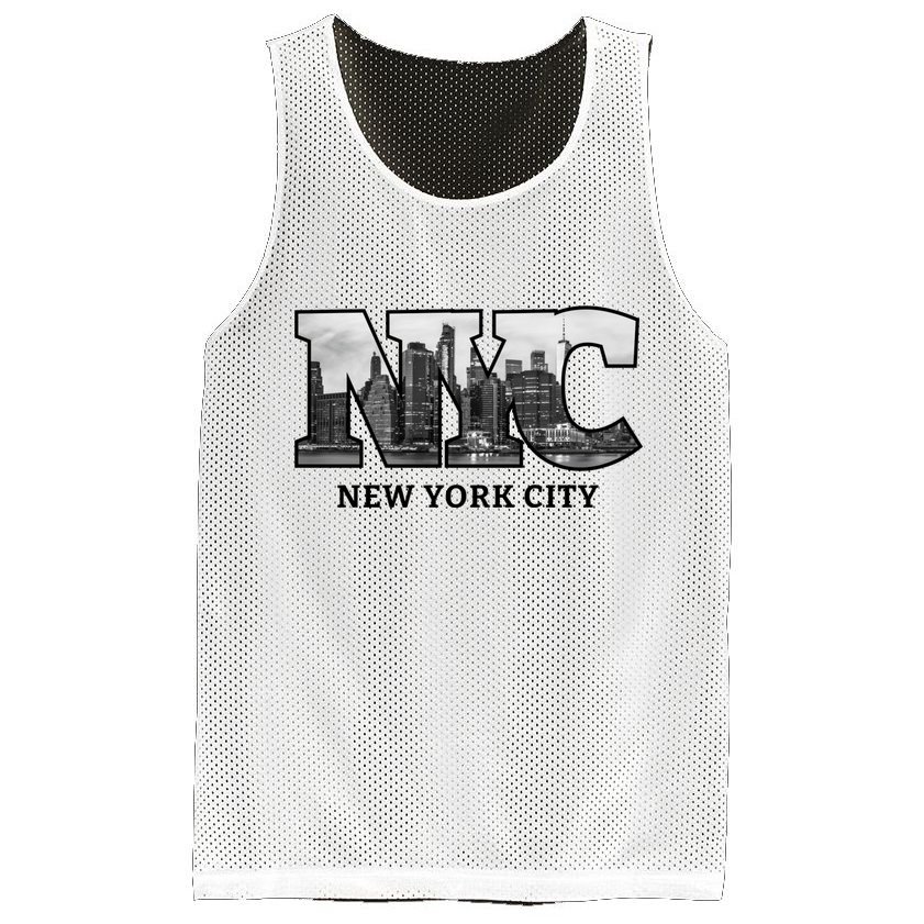 Nyc City Skyline Of Downtown New York City New York Mesh Reversible Basketball Jersey Tank