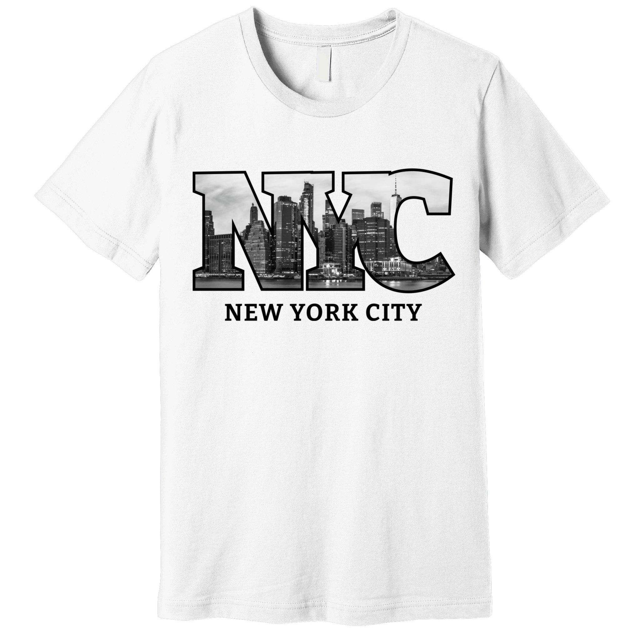 Nyc City Skyline Of Downtown New York City New York Premium T-Shirt