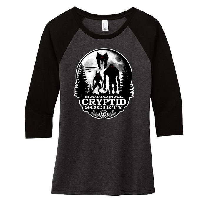 National Cryptid Society Mothman Women's Tri-Blend 3/4-Sleeve Raglan Shirt