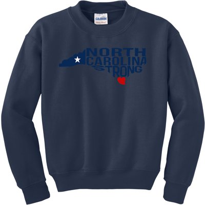 North Carolina Strong With Nc State And Love North Carolina Kids Sweatshirt