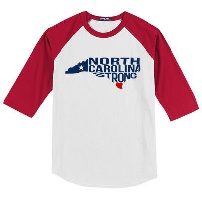 North Carolina Strong With Nc State And Love North Carolina Kids Colorblock Raglan Jersey