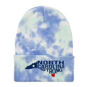 North Carolina Strong With Nc State And Love North Carolina Tie Dye 12in Knit Beanie