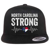 North Carolina Strong With Nc State And Love North Carolina Flat Bill Trucker Hat