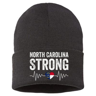 North Carolina Strong With Nc State And Love North Carolina Sustainable Knit Beanie