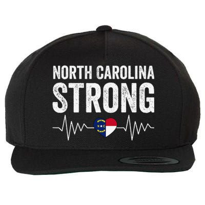 North Carolina Strong With Nc State And Love North Carolina Wool Snapback Cap