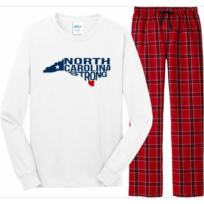 North Carolina Strong With Nc State And Love North Carolina Long Sleeve Pajama Set