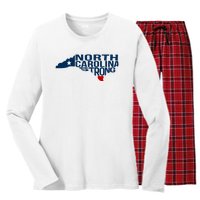 North Carolina Strong With Nc State And Love North Carolina Women's Long Sleeve Flannel Pajama Set 