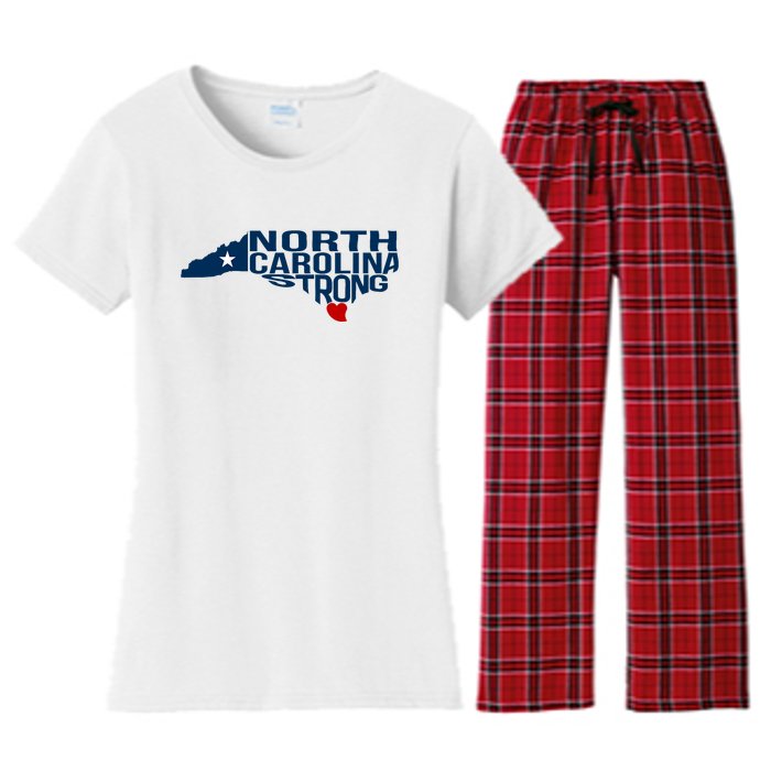 North Carolina Strong With Nc State And Love North Carolina Women's Flannel Pajama Set