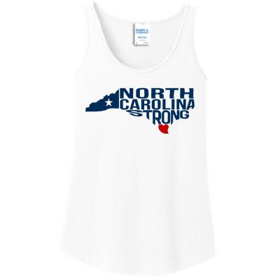 North Carolina Strong With Nc State And Love North Carolina Ladies Essential Tank