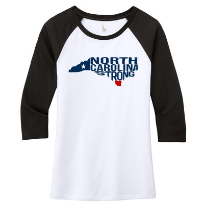 North Carolina Strong With Nc State And Love North Carolina Women's Tri-Blend 3/4-Sleeve Raglan Shirt