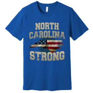 North Carolina Strong With Nc State And Usa Flag Overlay Premium T-Shirt