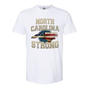 North Carolina Strong With Nc State And Usa Flag Overlay Softstyle CVC T-Shirt