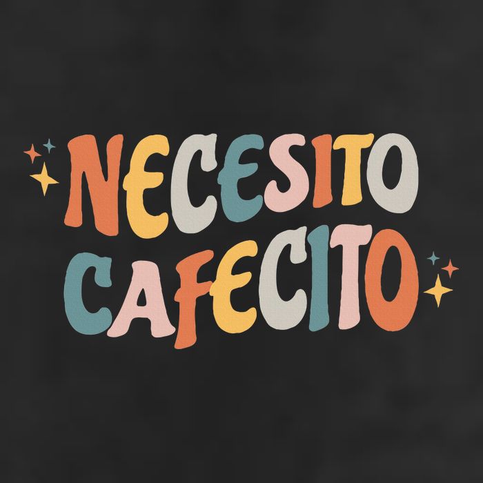 Necesito Cafecito Spanish Coffee 7 Panel Mesh Trucker Snapback Hat