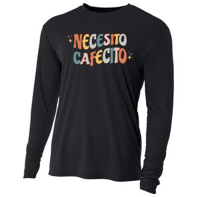 Necesito Cafecito Spanish Coffee Cooling Performance Long Sleeve Crew