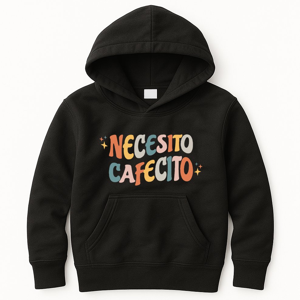 Necesito Cafecito Spanish Coffee Kids Hoodie