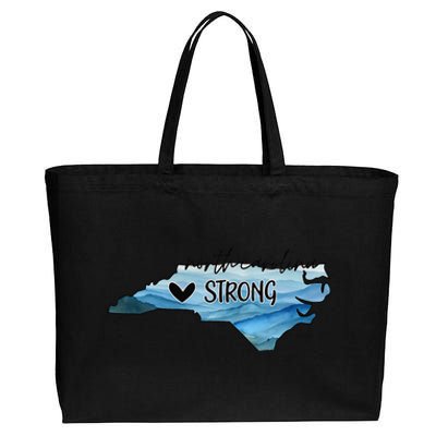 North Carolina Strong With Nc State And Love North Carolina Cotton Canvas Jumbo Tote