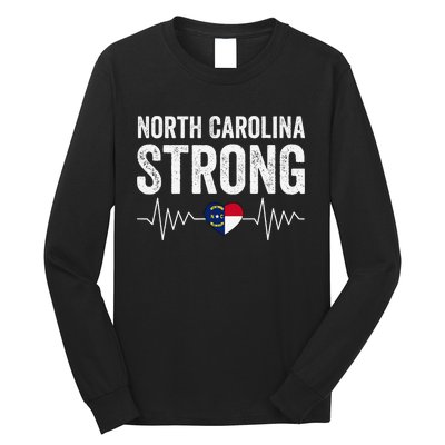 North Carolina Strong With Nc State And Love North Carolina Long Sleeve Shirt