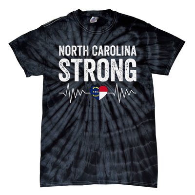 North Carolina Strong With Nc State And Love North Carolina Tie-Dye T-Shirt