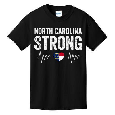 North Carolina Strong With Nc State And Love North Carolina Kids T-Shirt