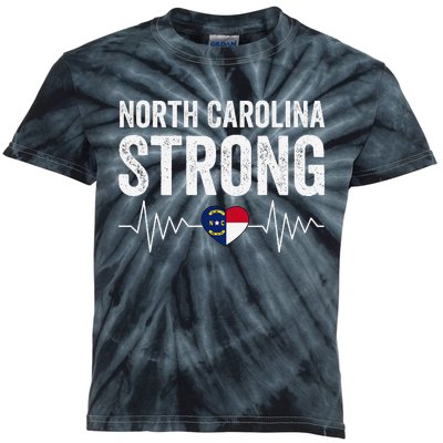 North Carolina Strong With Nc State And Love North Carolina Kids Tie-Dye T-Shirt