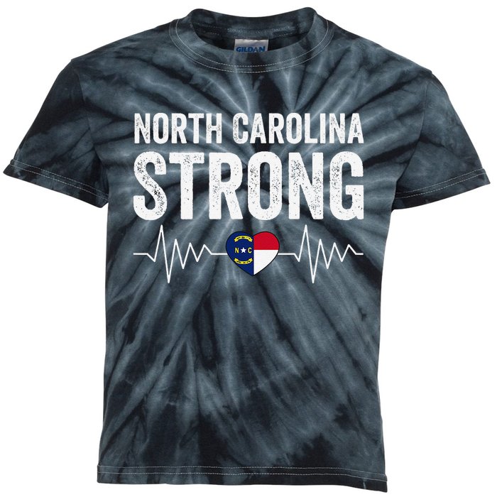 North Carolina Strong With Nc State And Love North Carolina Kids Tie-Dye T-Shirt