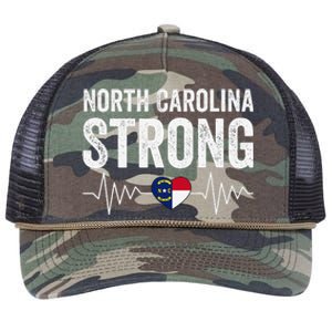 North Carolina Strong With Nc State And Love North Carolina Retro Rope Trucker Hat Cap