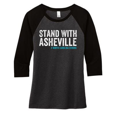 North Carolina Strong Asheville Nc Stand With Asheville 2024 Women's Tri-Blend 3/4-Sleeve Raglan Shirt