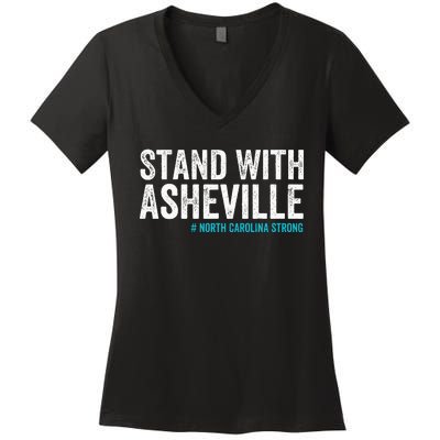 North Carolina Strong Asheville Nc Stand With Asheville 2024 Women's V-Neck T-Shirt