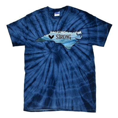 North Carolina Strong With Nc State And Love North Carolina Tie-Dye T-Shirt