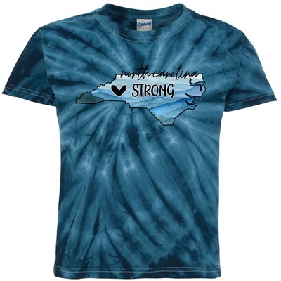 North Carolina Strong With Nc State And Love North Carolina Kids Tie-Dye T-Shirt