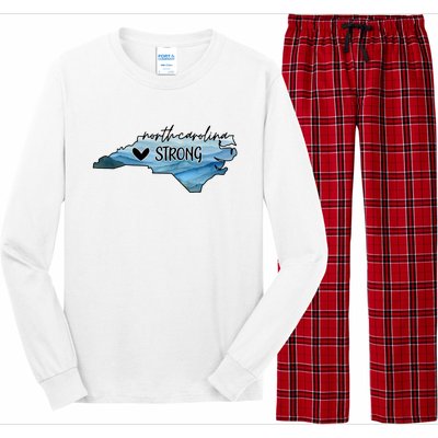 North Carolina Strong With Nc State And Love North Carolina Long Sleeve Pajama Set