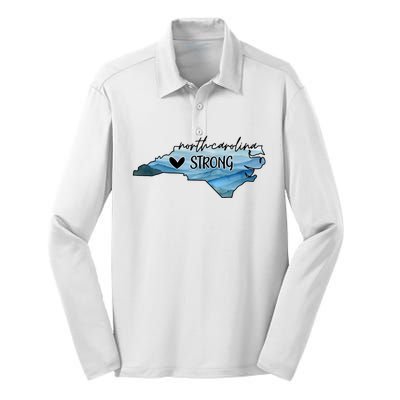 North Carolina Strong With Nc State And Love North Carolina Silk Touch Performance Long Sleeve Polo