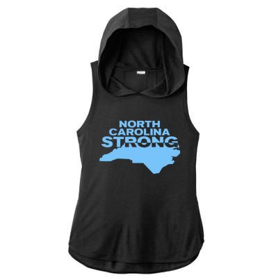 North Carolina Strong With Nc State And Love North Carolina Ladies PosiCharge Tri-Blend Wicking Draft Hoodie Tank