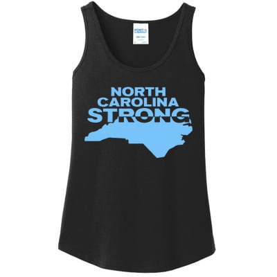 North Carolina Strong With Nc State And Love North Carolina Ladies Essential Tank