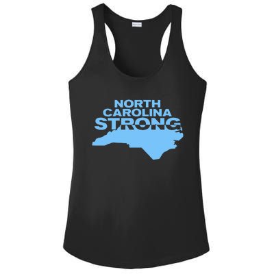 North Carolina Strong With Nc State And Love North Carolina Ladies PosiCharge Competitor Racerback Tank