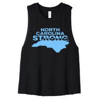 North Carolina Strong With Nc State And Love North Carolina Women's Racerback Cropped Tank