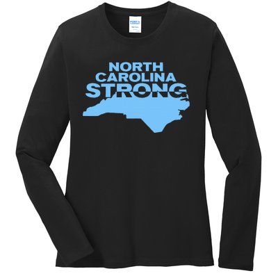 North Carolina Strong With Nc State And Love North Carolina Ladies Long Sleeve Shirt