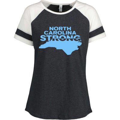 North Carolina Strong With Nc State And Love North Carolina Enza Ladies Jersey Colorblock Tee