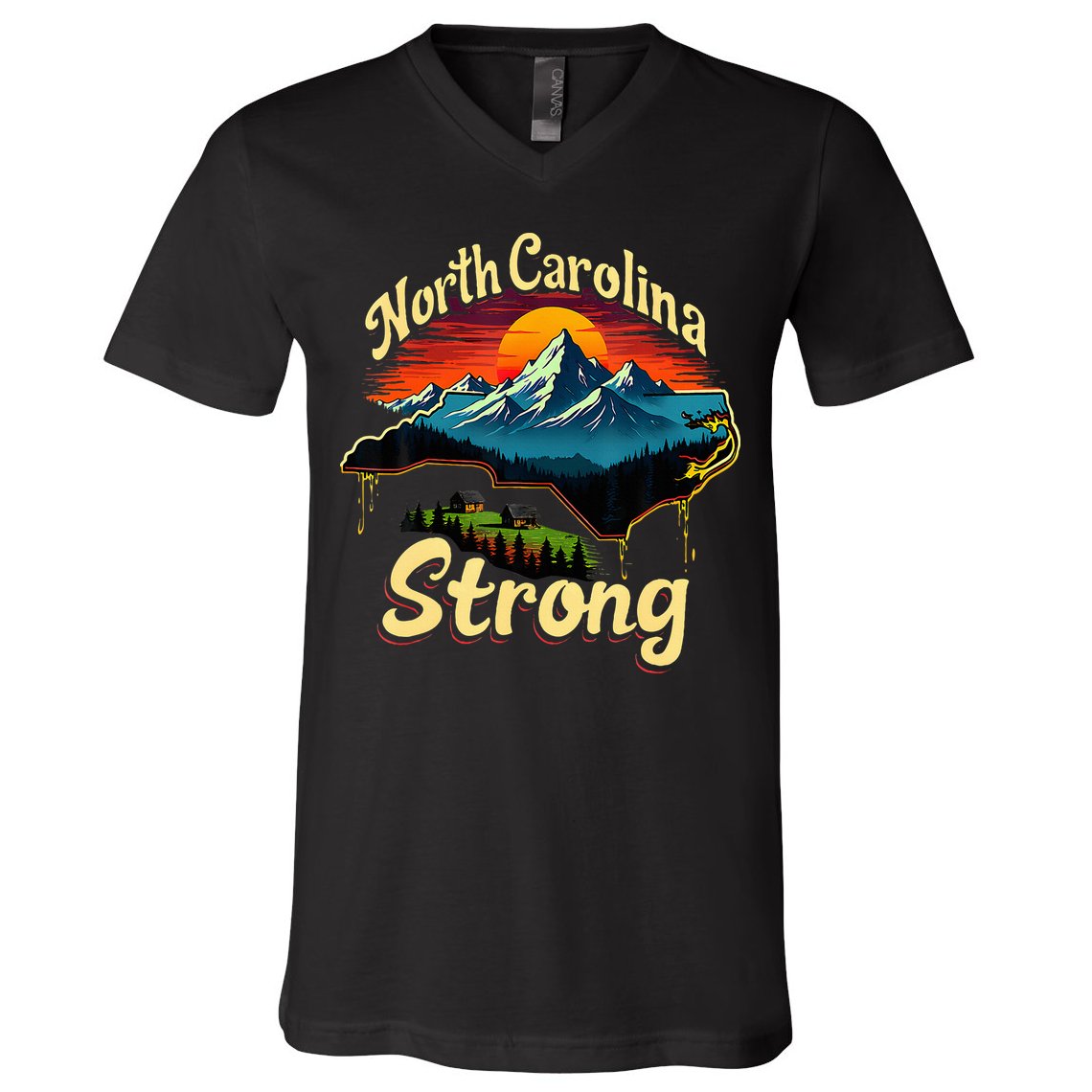 North Carolina Strong Strong Nc State Support For Carolina V-Neck T-Shirt