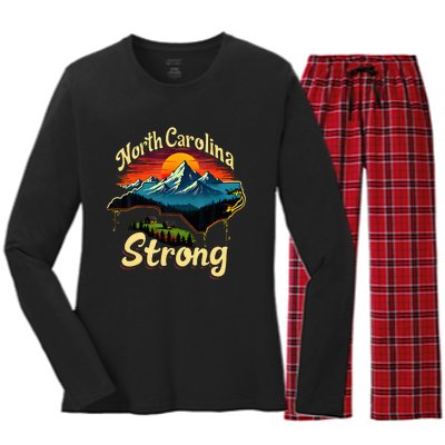 North Carolina Strong Strong Nc State Support For Carolina Women's Long Sleeve Flannel Pajama Set 