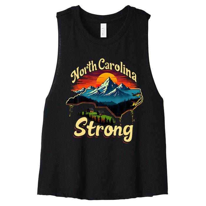 North Carolina Strong Strong Nc State Support For Carolina Women's Racerback Cropped Tank