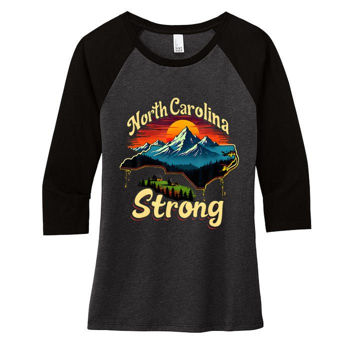 North Carolina Strong Strong Nc State Support For Carolina Women's Tri-Blend 3/4-Sleeve Raglan Shirt