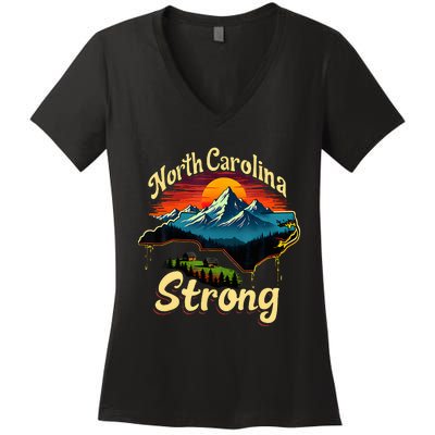 North Carolina Strong Strong Nc State Support For Carolina Women's V-Neck T-Shirt