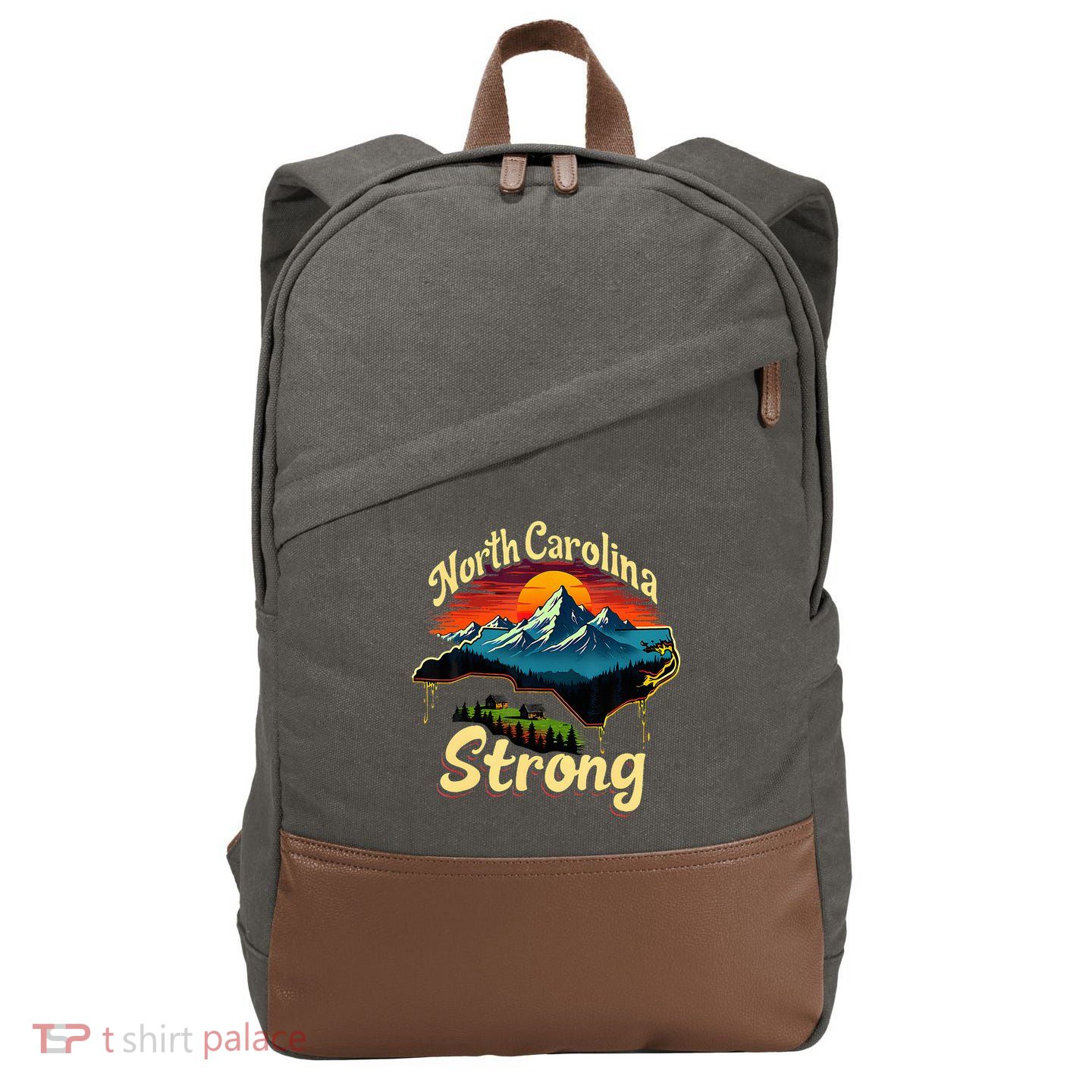 North Carolina Strong Strong Nc State Support For Carolina Cotton Canvas Backpack