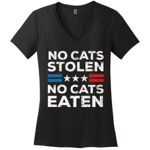 No Cats Stolen No Cats Eatin Trump 2024 Donald Trump Women's V-Neck T-Shirt