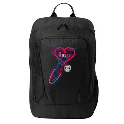 Nurse Colorful Stethoscope Heart Nurse Life City Backpack