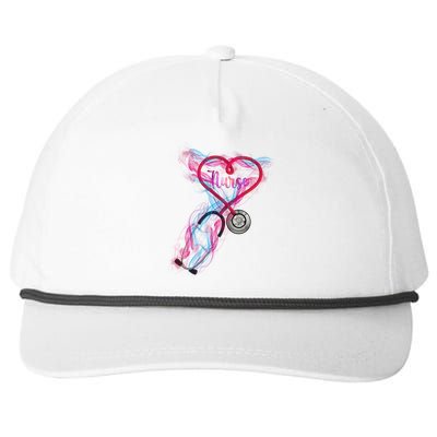 Nurse Colorful Stethoscope Heart Nurse Life Snapback Five-Panel Rope Hat