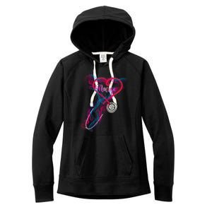 Nurse Colorful Stethoscope Heart Nurse Life Women's Fleece Hoodie