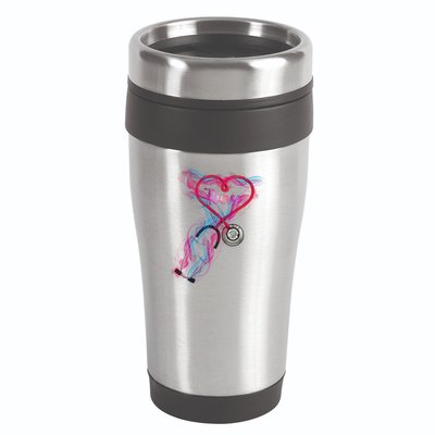 Nurse Colorful Stethoscope Heart Nurse Life 16oz Travel Tumbler