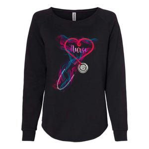 Nurse Colorful Stethoscope Heart Nurse Life Womens California Wash Sweatshirt